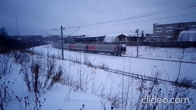 Машки, ЭП1 и Ласточка. Снегопад. Петрозаводск.