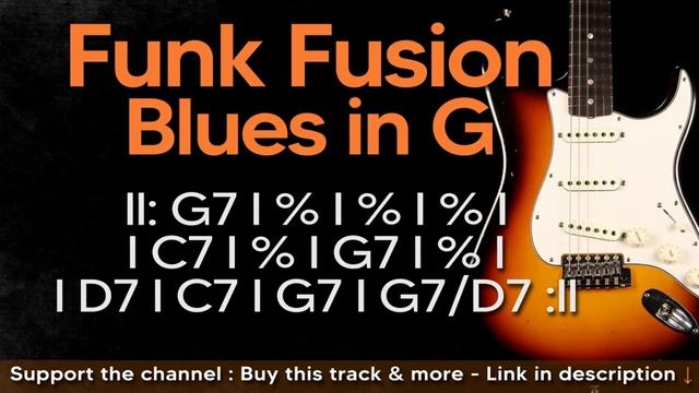 Funk Fusion Blues Guitar Backing Track Jam in G