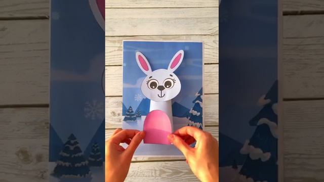 Детская поделка из бумаги заяц