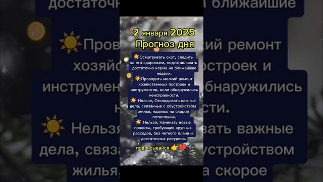 Прогноз дня на 2 января 2025