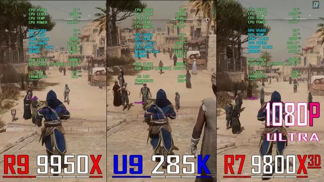 RYZEN 9 9950X vs ULTRA 9 285K vs RYZEN 7 9800X3D || PC GAMES BENCHMARK TEST ||