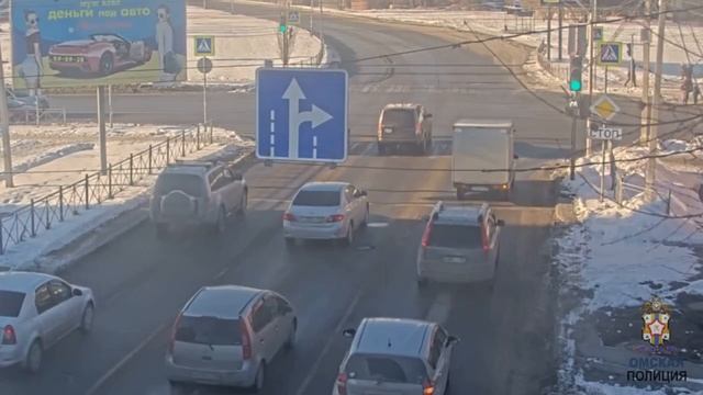 Момент аварии в Омске