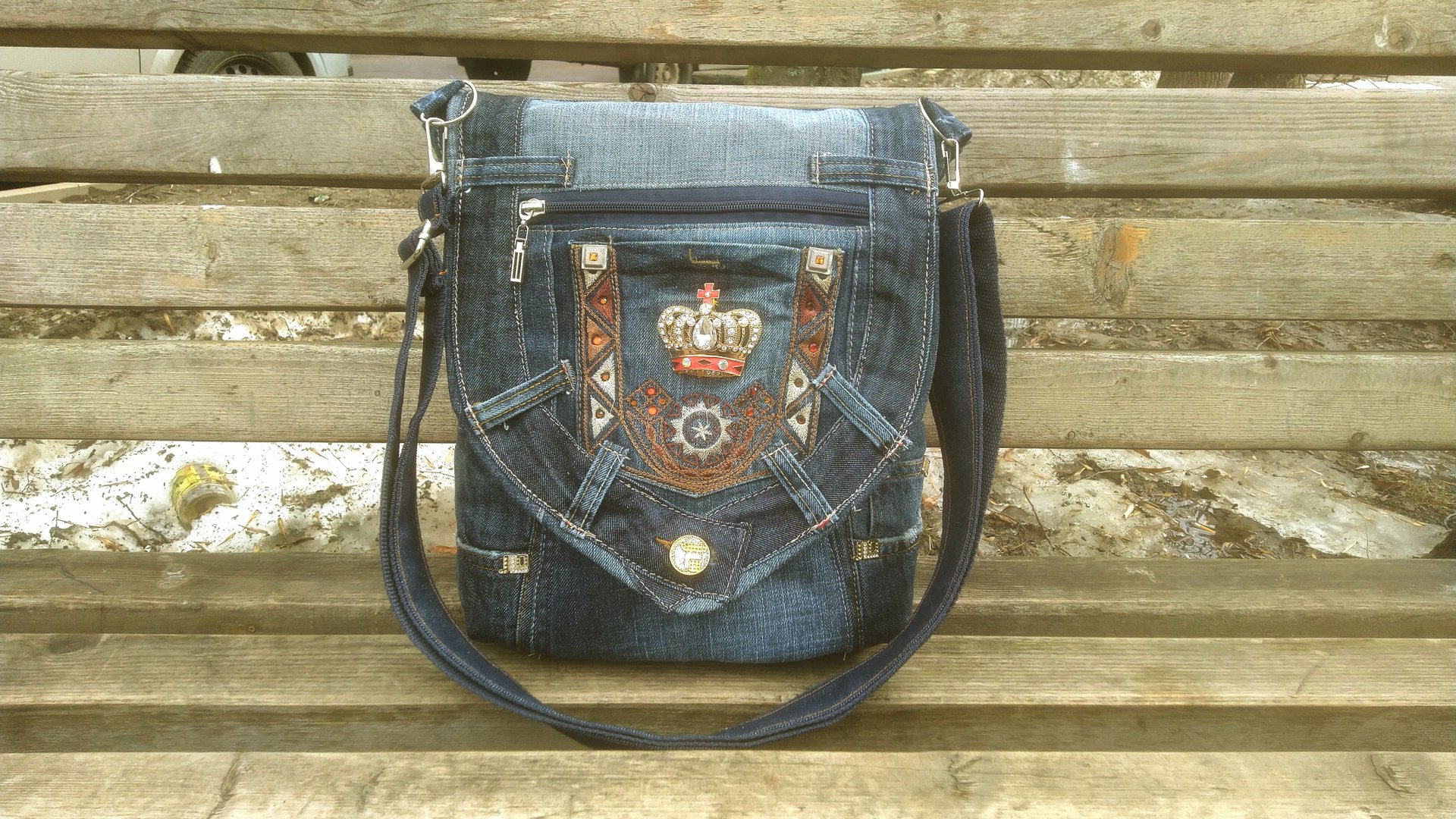 DIY Bag Jeans Fantasy Сумка рюкзак из джинсов своими руками полный МК и выкройка Джинсовая Фантазия