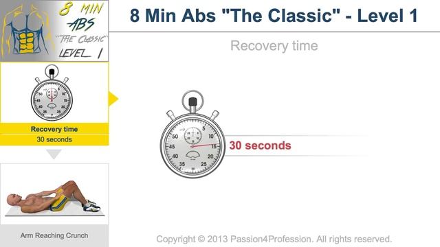 P4P 8 Mins abs workout - Level 1