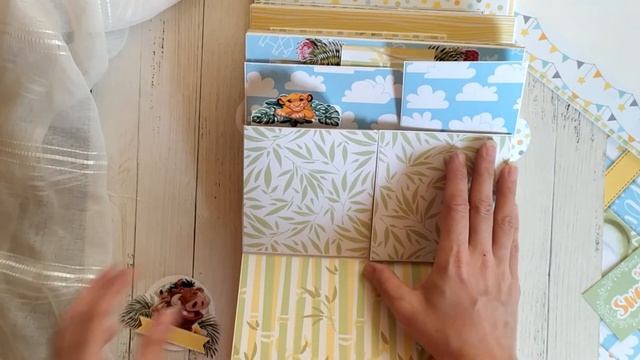 Детский альбом "Супер сафари". DIY pop up page/Tutorial video/Scrapbook Ideas/pop up album