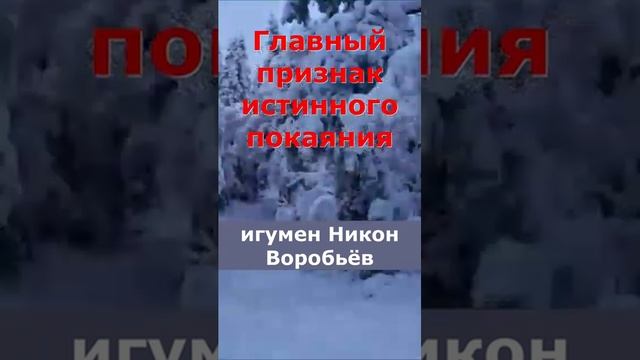 ГЛАВНЫЙ ПРИЗНАК ПОКАЯНИЯ. Игумен Никон Воробьёв.