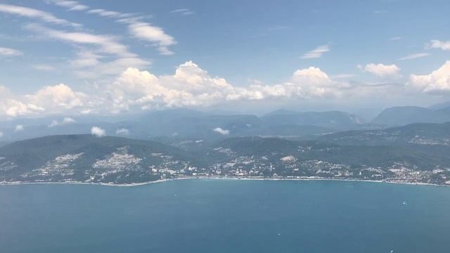 Летим домой. Полёт над Адлером и Сочи.