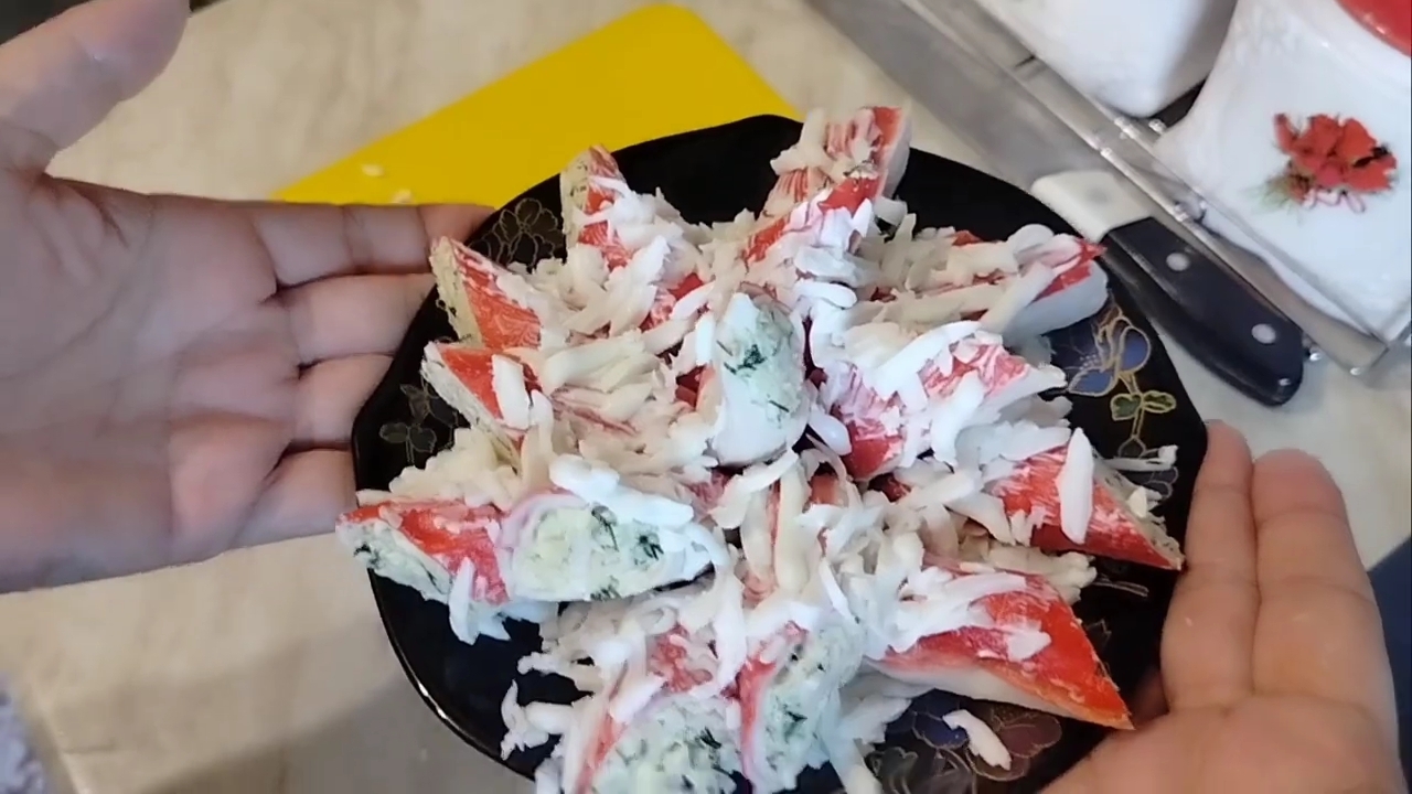 Закуска из крабовых палочек!
