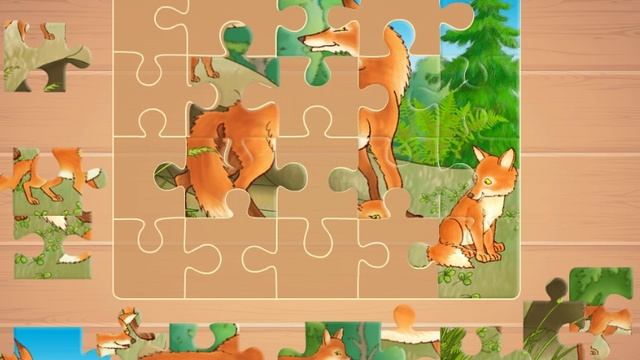 Пазл Лисица и лисята Игры для Малышей Детские