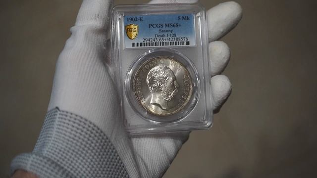 5 марок 1902 Саксония PCGS ms65+