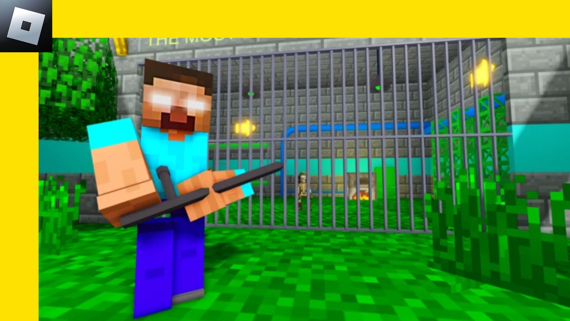 Gameplay of HEROBRINE'S PRISON RUN ОББИ