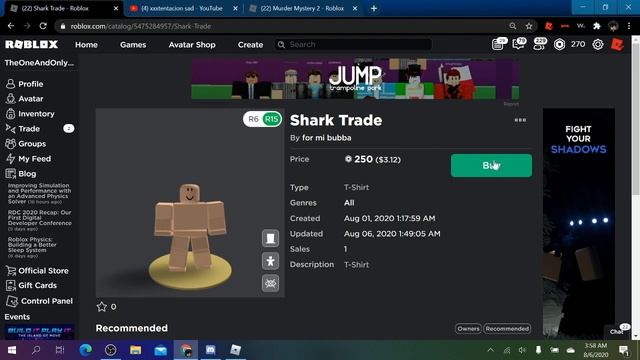 buying chroma gingerblade in MM2 from 0p1vuto (Roblox)
