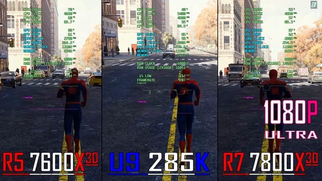 RYZEN 5 7600X3D vs ULTRA 9 285K vs RYZEN 7 7800X3D || PC GAMES BENCHMARK TEST ||