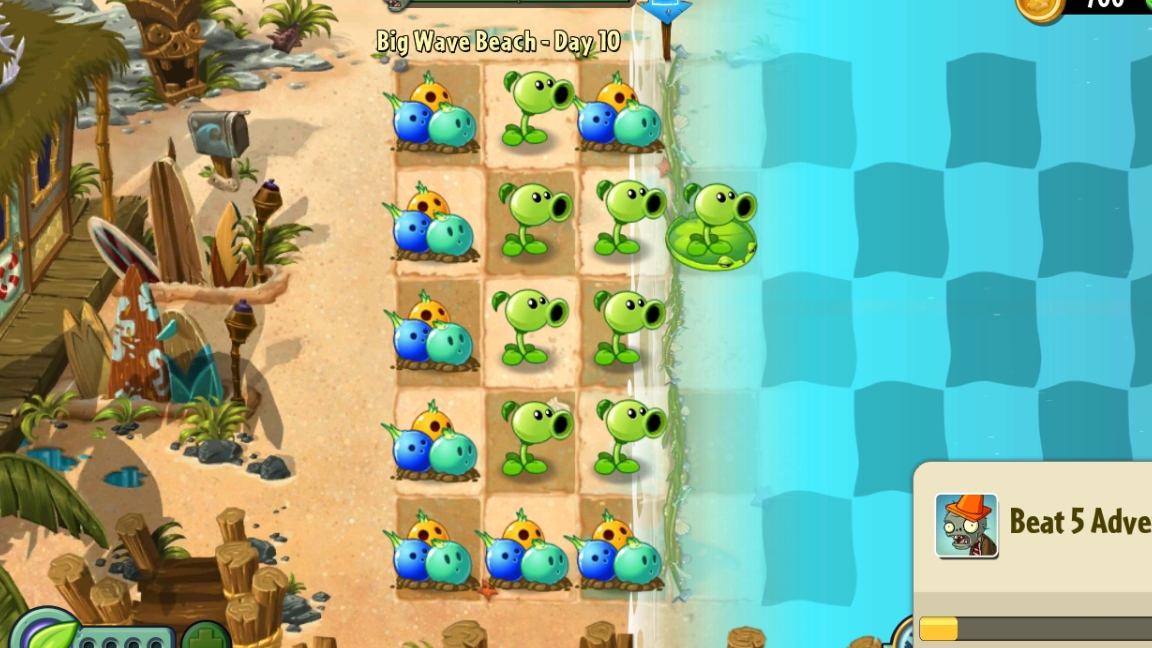 День 10 Большая Пляжная Волна (Big Wave Beach) Plants vs. Zombies 2