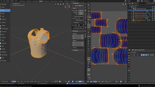 23_Timelapse： Making an Ancient Greek Linothorax (Blender, Substance)