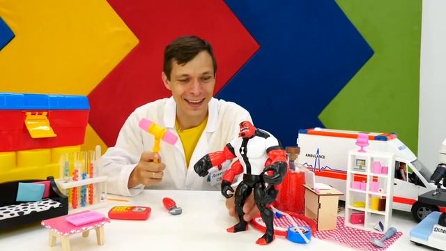 Тачка Молния Маквин в песке! Силач Бен 10 и Тролль Розочка заболели! Мегаклиника @GulliverRu