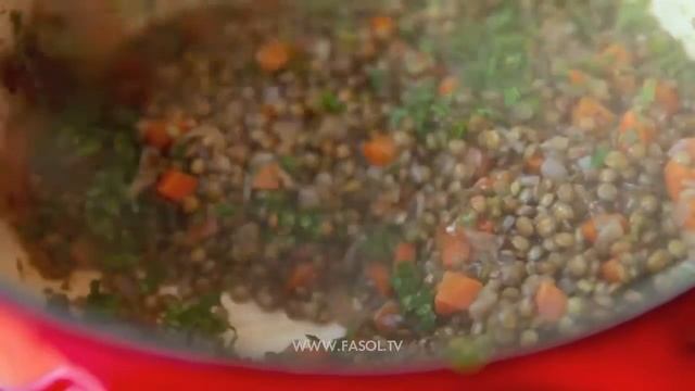 Треска с чечевицей и горчичным соусом