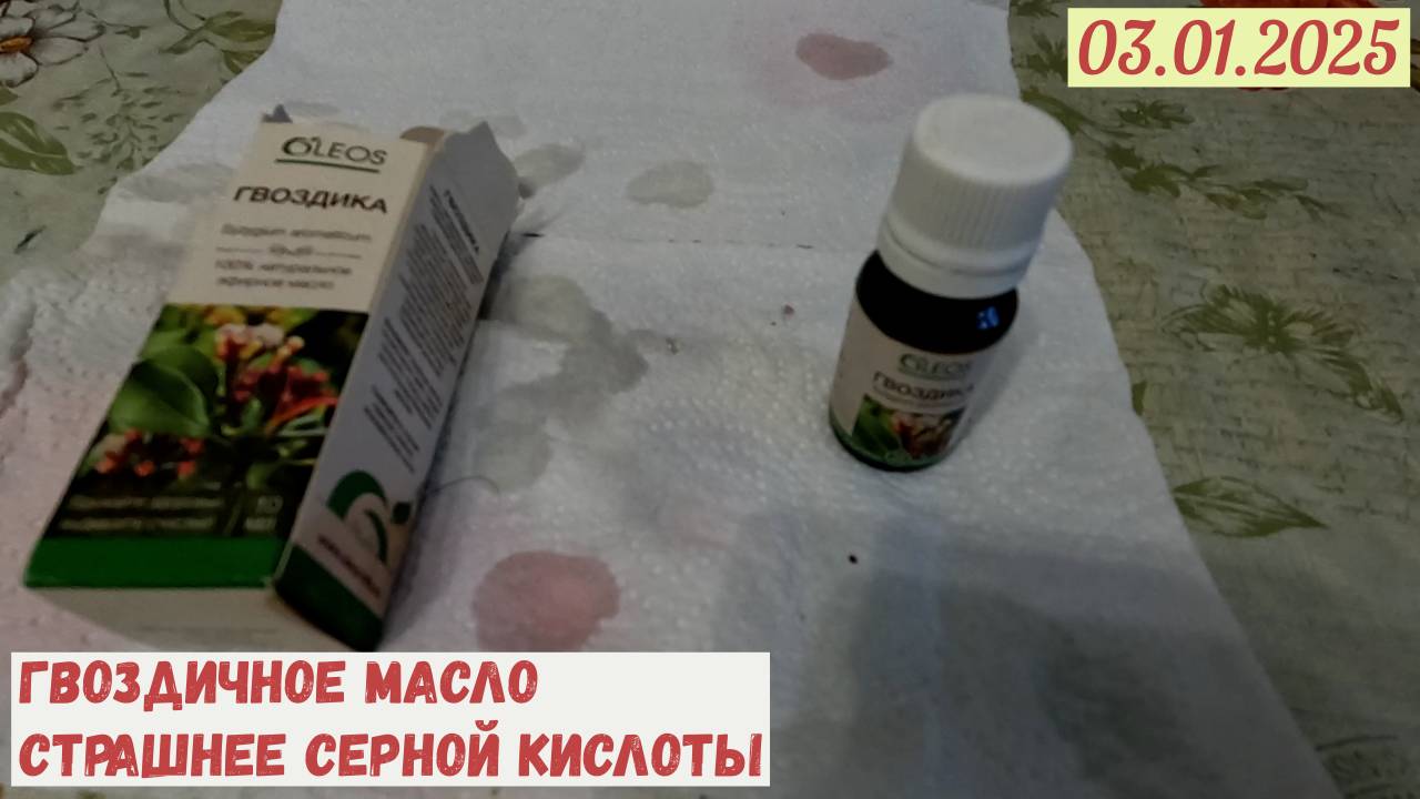 Гвоздичное масло страшнее серной кислоты //03.01.2025//