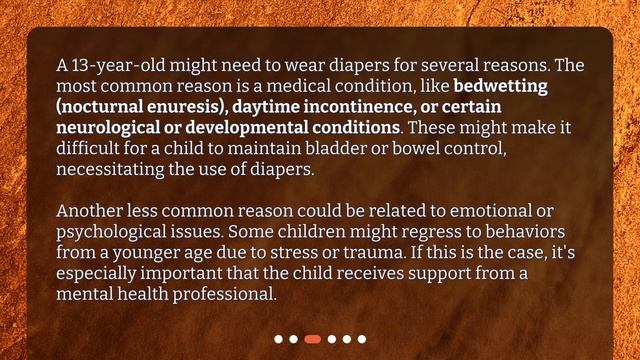 Нормально ли для 13-летнего ребенка носить подгузники?