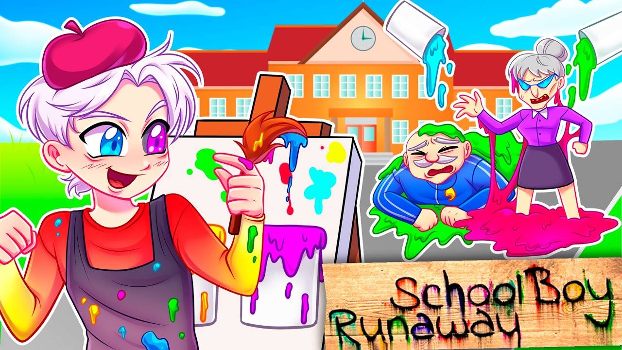 Майнкрафт но Я СБЕЖАЛ ИЗ ШКОЛЫ Сломанным Модом на РИСОВАНИЕ в SCHOOLBOY RUNAWAY