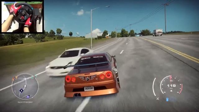 NFS HEAT | After Upgrade Car Performance ( Nissan Skyline GT-R LE ) - LOGITECH G29 gameplay