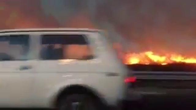 Огромный пожар под Невинномысском