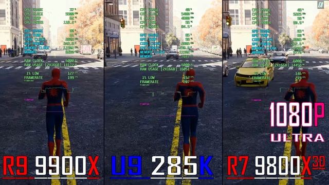RYZEN 9 9900X vs CORE U9 285K vs RYZEN 7 9800X3D || PC GAMES BENCHMARK TEST ||