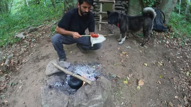 SOLO 7 Days  In RAIN Forest. Building a WOOD and ROCK 2 STOREY SHELTER.