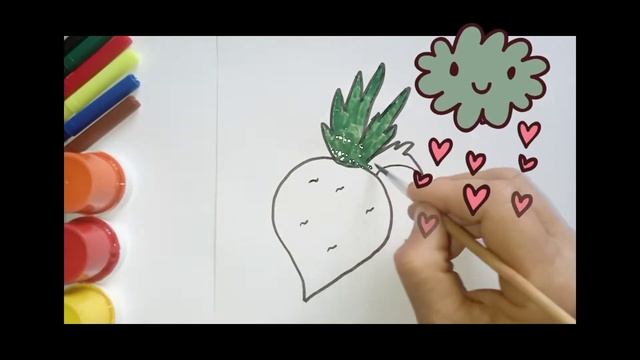 Bolalar uchun sholg`om rasmini chizish || Drawing a turnip for children || Рисуем репку для детей