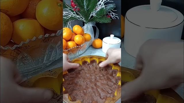 шоколадно-творожный пирог