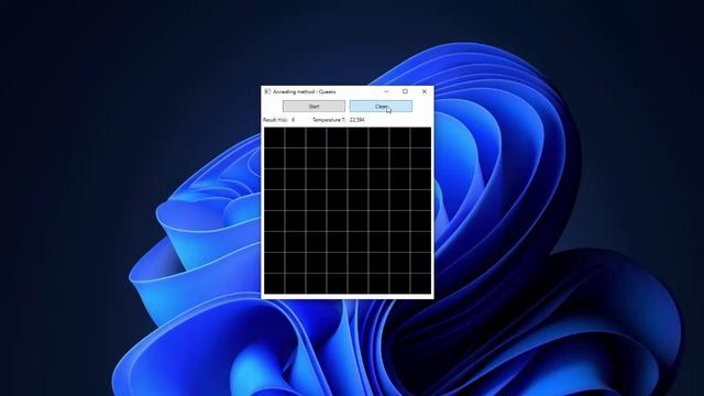MATH. Annealing method - Queens