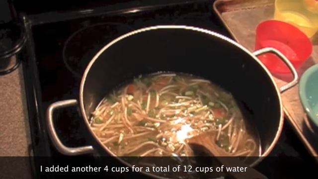 Home made wonton soup using knorr wonton soup base and potstickers