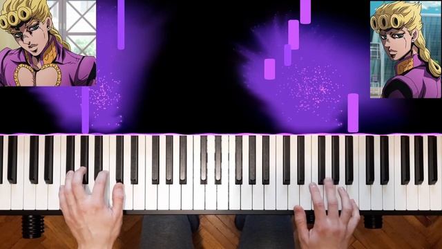 Giorno's Theme Piano Tutorial JoJo's Bizarre Adventure(notes in the description/НОТЫ в описании)