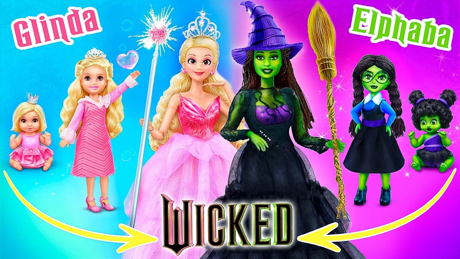 Wicked | Глинда и Эльфаба растут! Дисней куклы