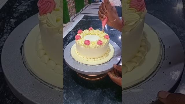 Light yellow colour cake design #short #ytshorts #video