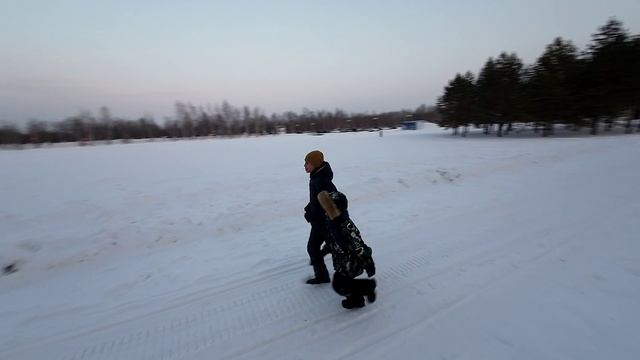 прогулка семьёй на старой мельнице зима