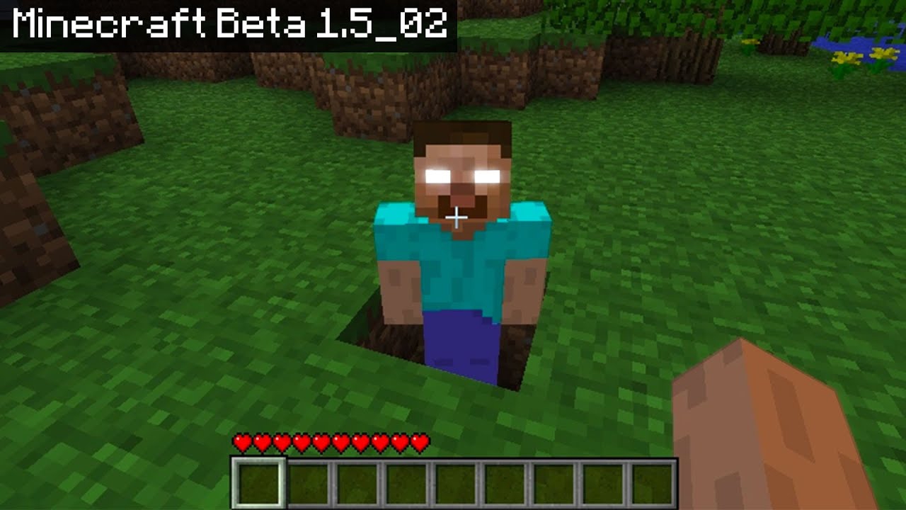 😨 В этой Версии Реальный Херобрин в майнкрафт | Minecraft beta 1.5_02