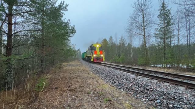 Тепловоз ТЭМ18-204 близ станции Вийвиконна