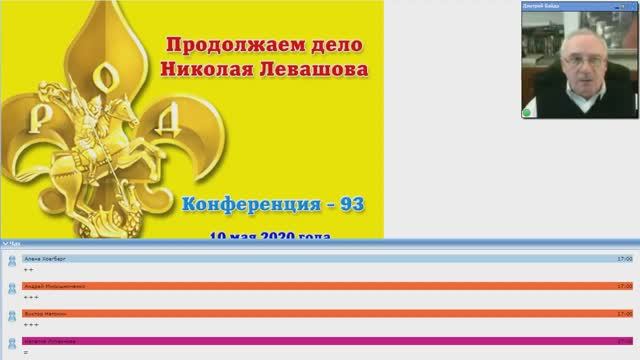 93) Конференция _Продолжаем дело Николая Левашова - 93_ (10.05.2020) Д.Байда