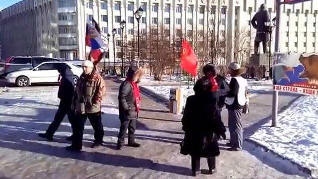 НОД Магадана. Одиночный пикет на пл. Космонавтов (07.11.2015).