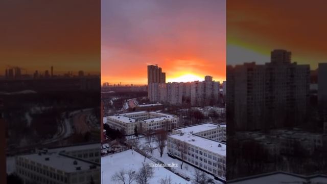 Сегодняшний огненный рассвет в Крылатском и Кунцево от наших подписчиков 🌅