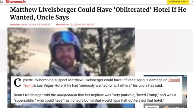 Rachel Blevins Cybertruck Explosion Suspect was US Army Green Beret Who ‘Served in Ukraine’