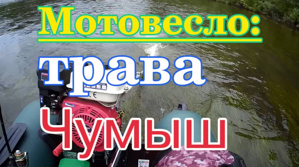 Мотовесло - по траве. Река Чумыш.