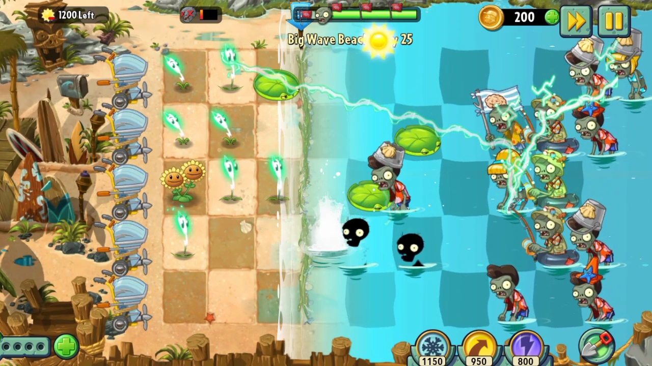 День 25 Большая Пляжная Волна (Big Wave Beach) Plants vs. Zombies 2