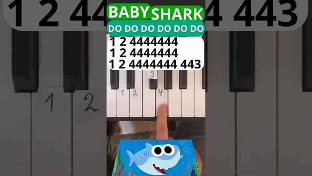 Baby Shark Easy Piano Tutorial With Numbers #shorts #piano