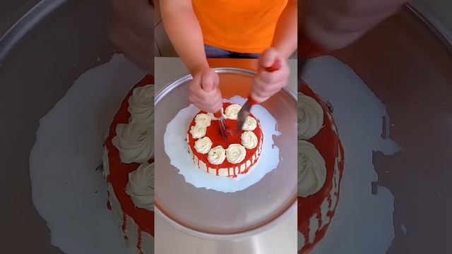 Ice cream challenge! 🍨 Red cake vs red rose cake #funny #shorts