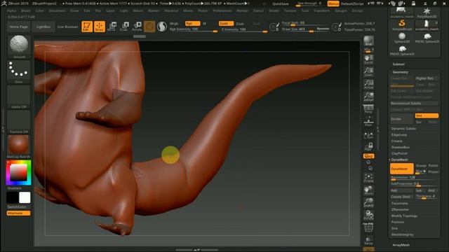 Zbrush 2019 добить КРОКОДИЛА