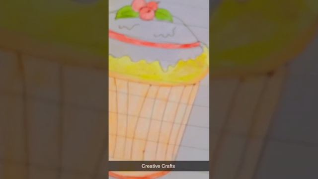 🧁Cupcake Shorts| Creative Crafts|#drawing #forkids#viralshorts #shortvideo#art #cupcake #art_for_ki