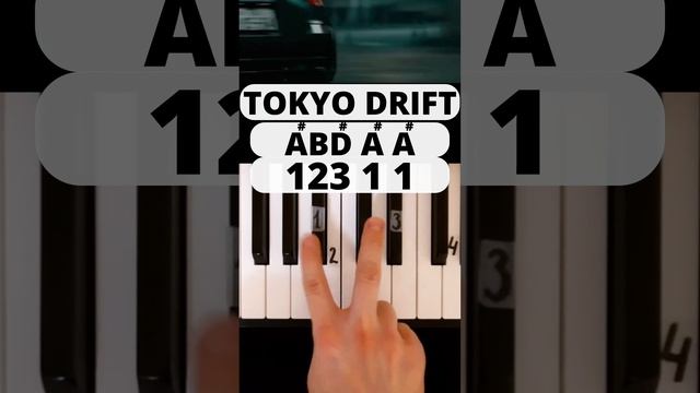 How to play Tokyo Drift On Piano(Needs Only 3 notesEASY piano tutorial) #shorts