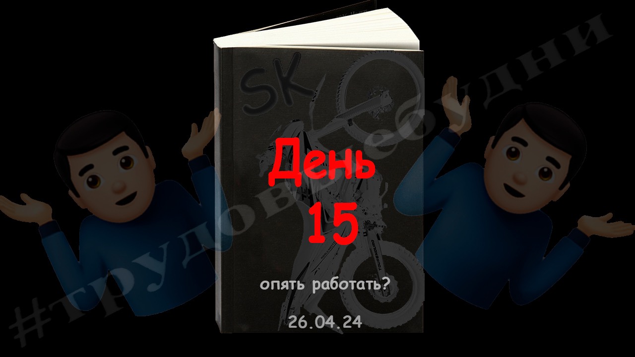 День пятнадцатый (26.04.24). Опять работать? Мото Дневник.
